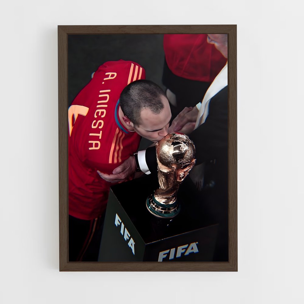 andres-iniesta-2 cadre Bois foncé