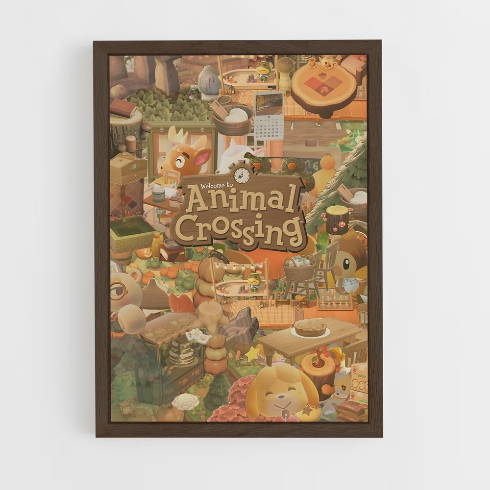 animal-crossing-3 cadre Bois foncé