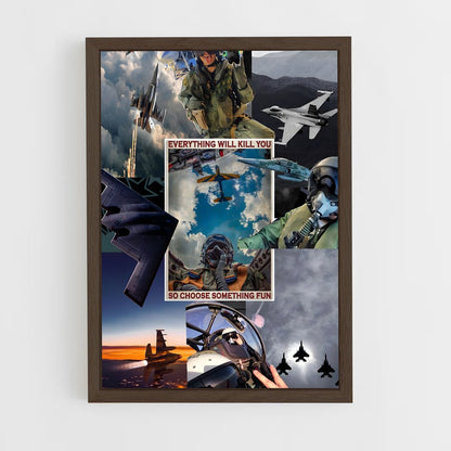 ap-air force pilot-5 cadre Bois foncé
