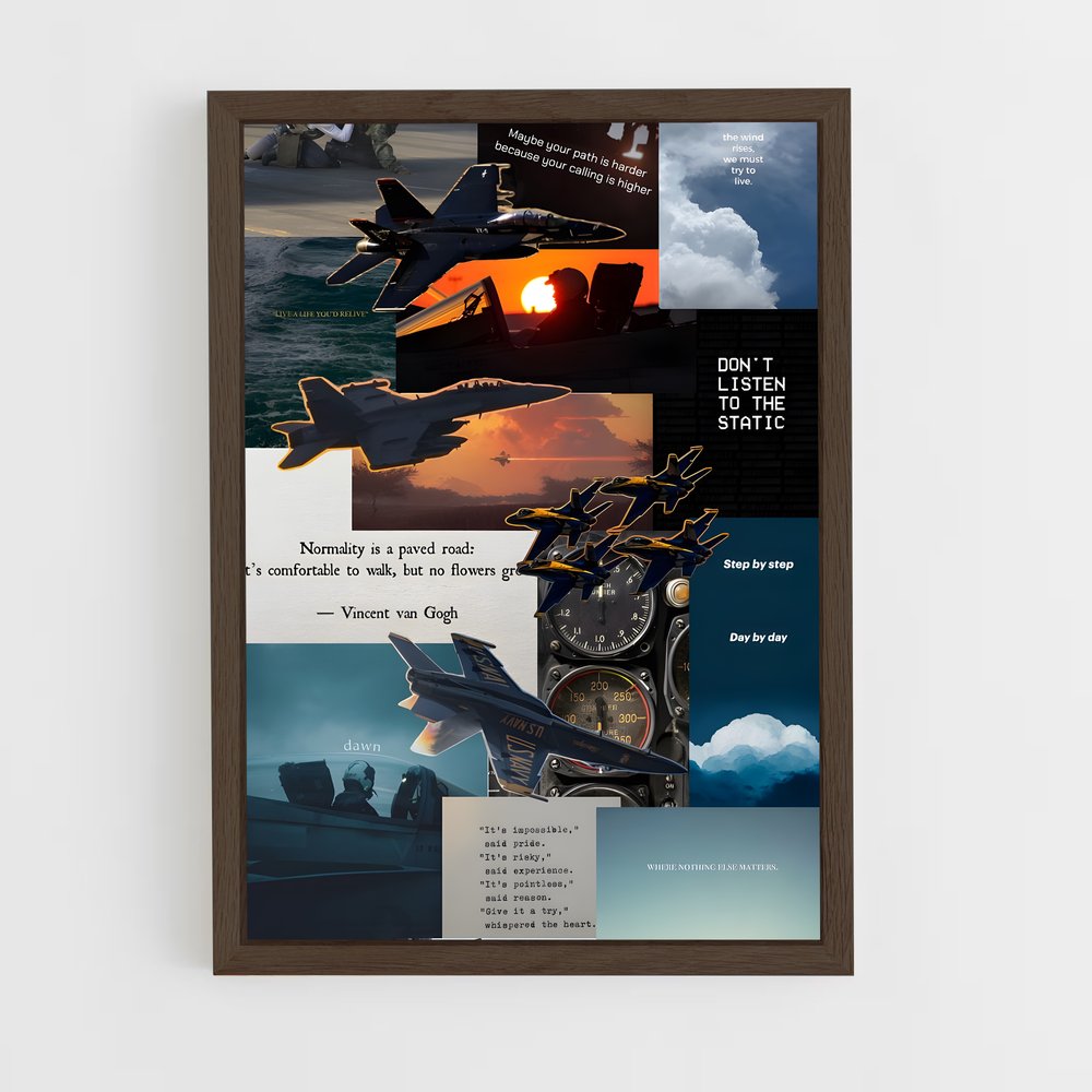 ap-air force pilot-8 cadre Bois foncé
