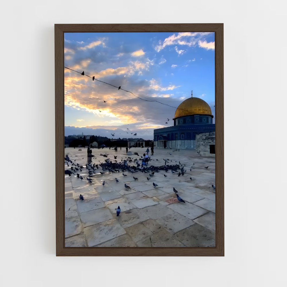 ap-al aqsa mosque-4 cadre Bois foncé