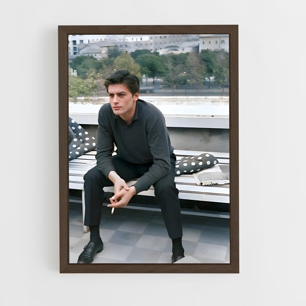 ap-alain delon-1 cadre Bois foncé