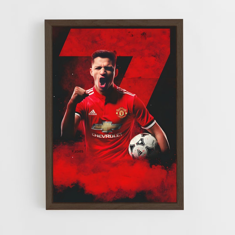 ap-alexis sanchez-6 cadre Bois foncé