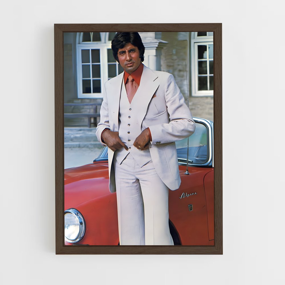 ap-amitabh bachchan-2 cadre Bois foncé