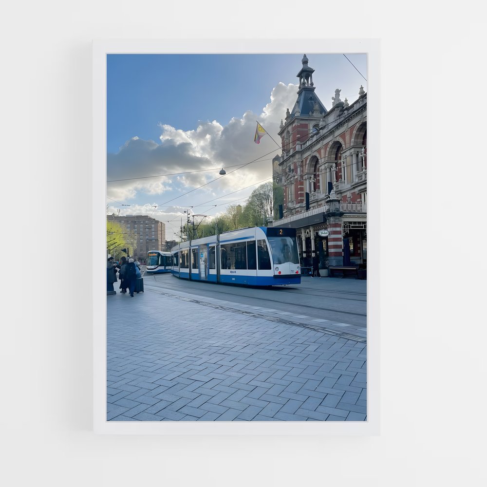 ap-amsterdam tram-1 cadre Blanc