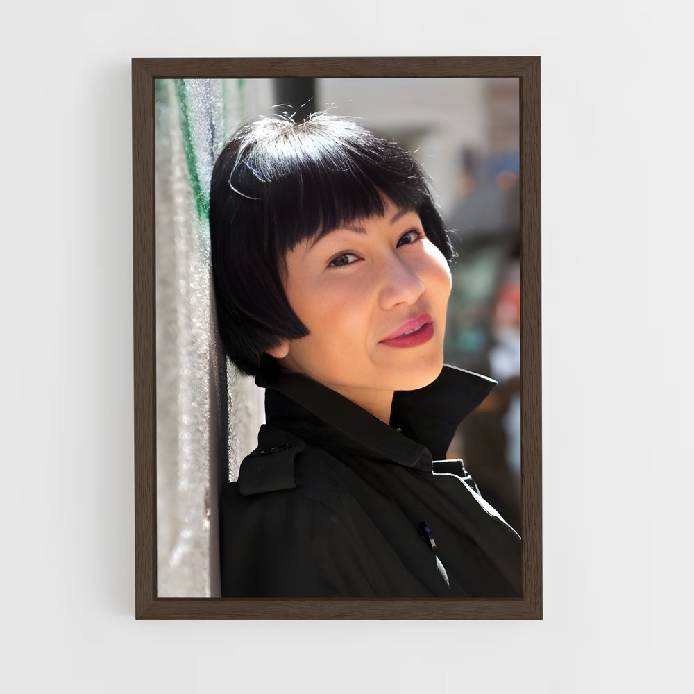 ap-amy tan-5 cadre Bois foncé