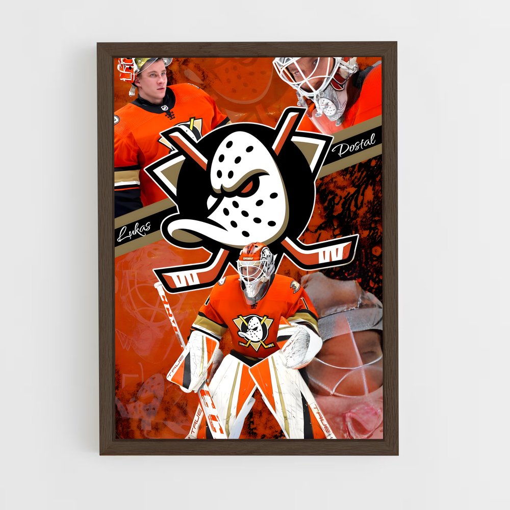ap-anaheim ducks-7 cadre Bois foncé