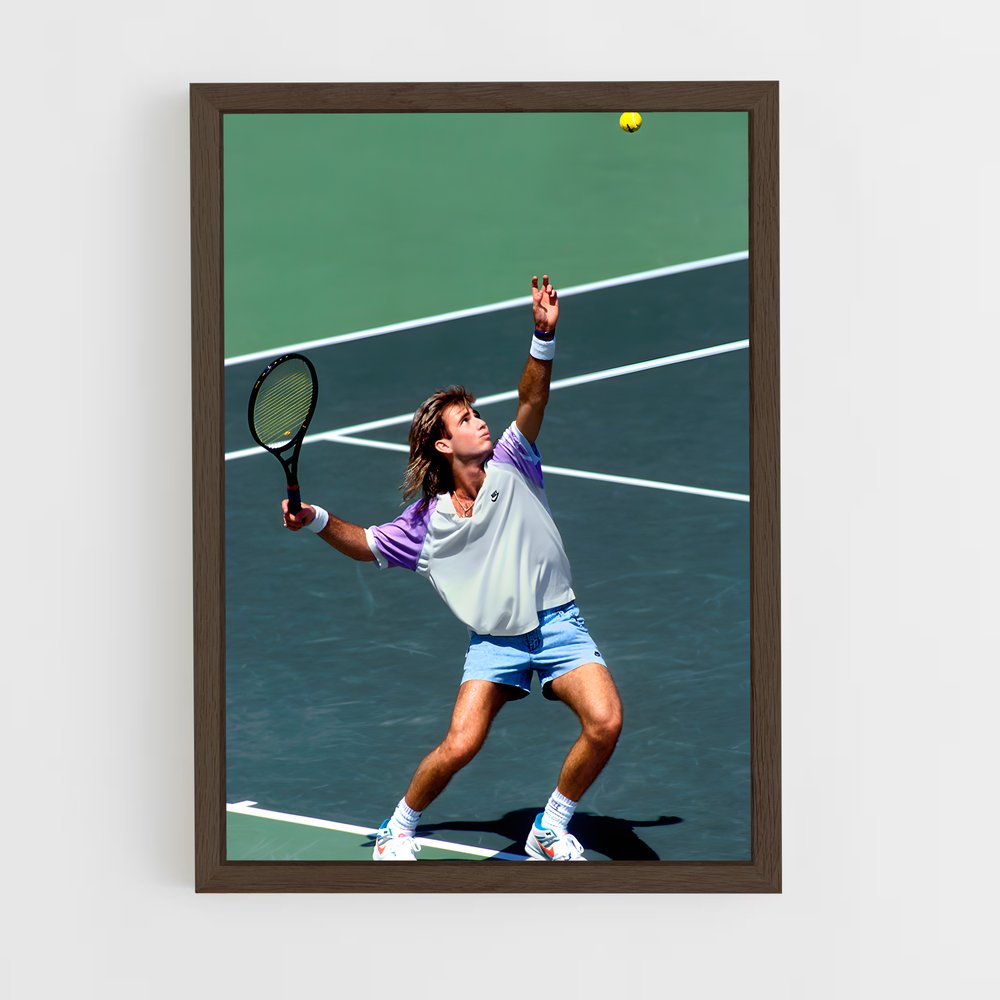ap-andre agassi-1 cadre Bois foncé