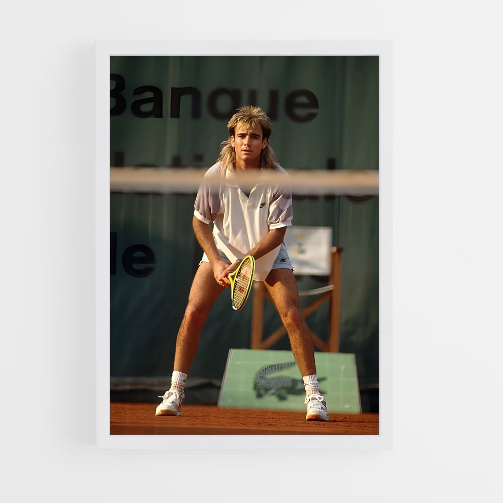 ap-andre agassi-8 cadre Blanc