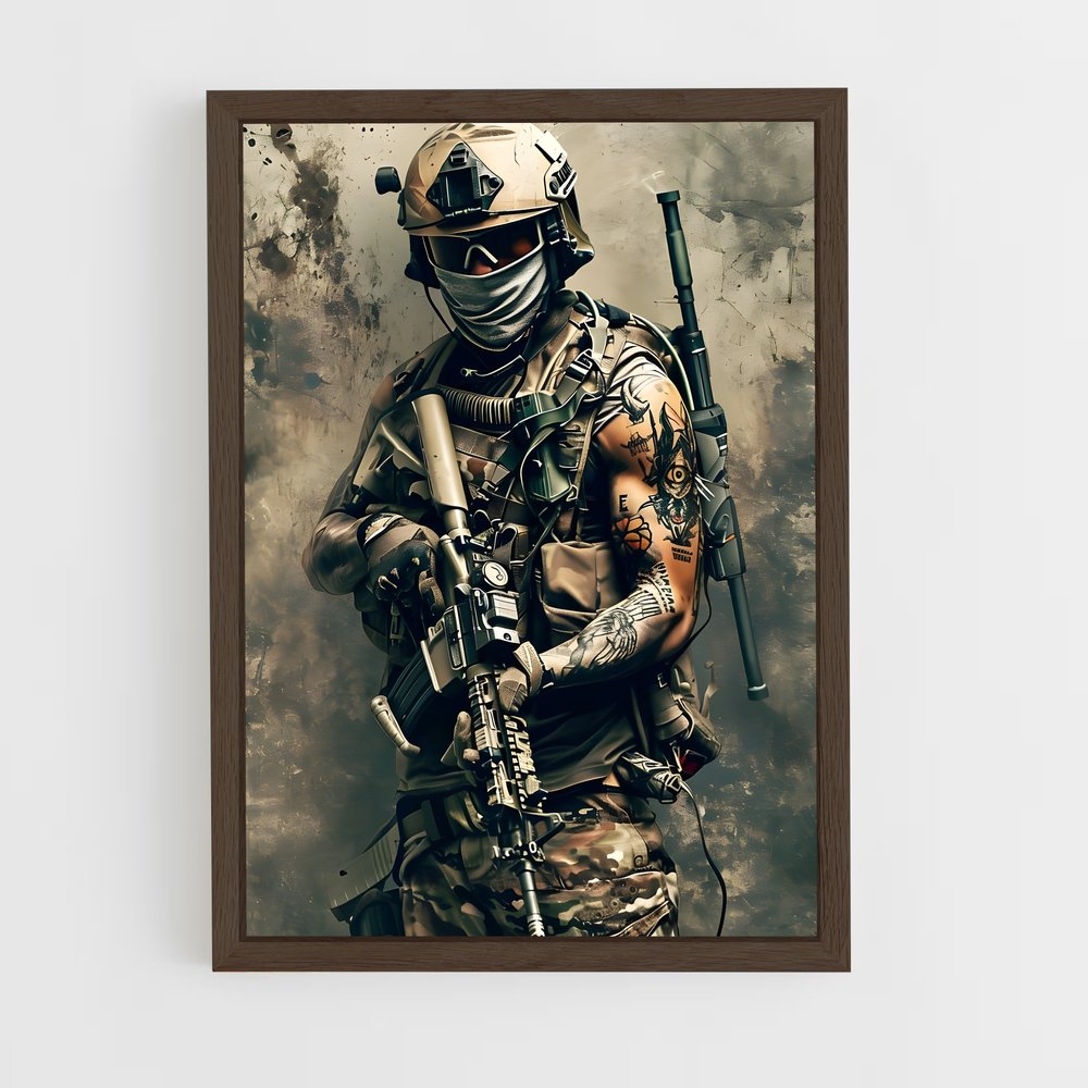 ap-army soldier-7 cadre Bois foncé