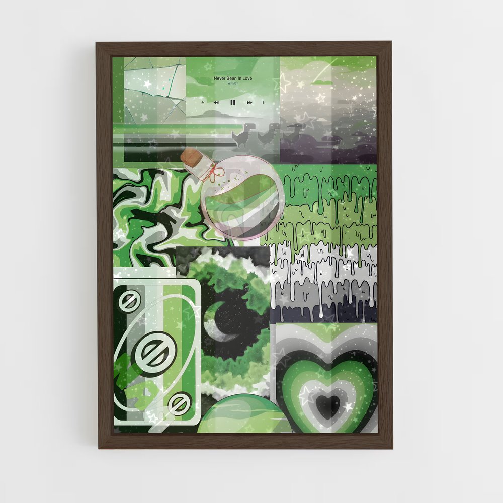 ap-aromantic flag-3 cadre Bois foncé