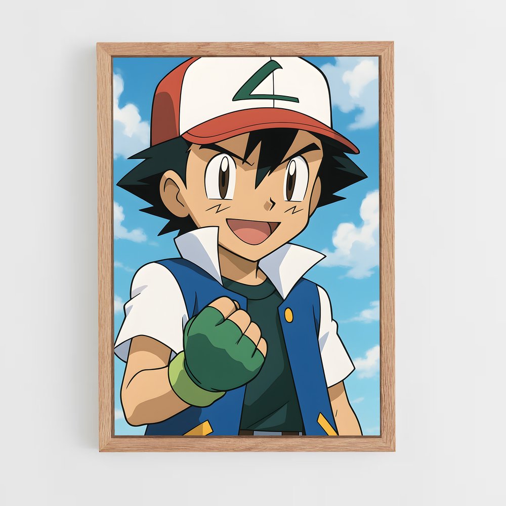 ap-ash ketchum-1 cadre Bois clair