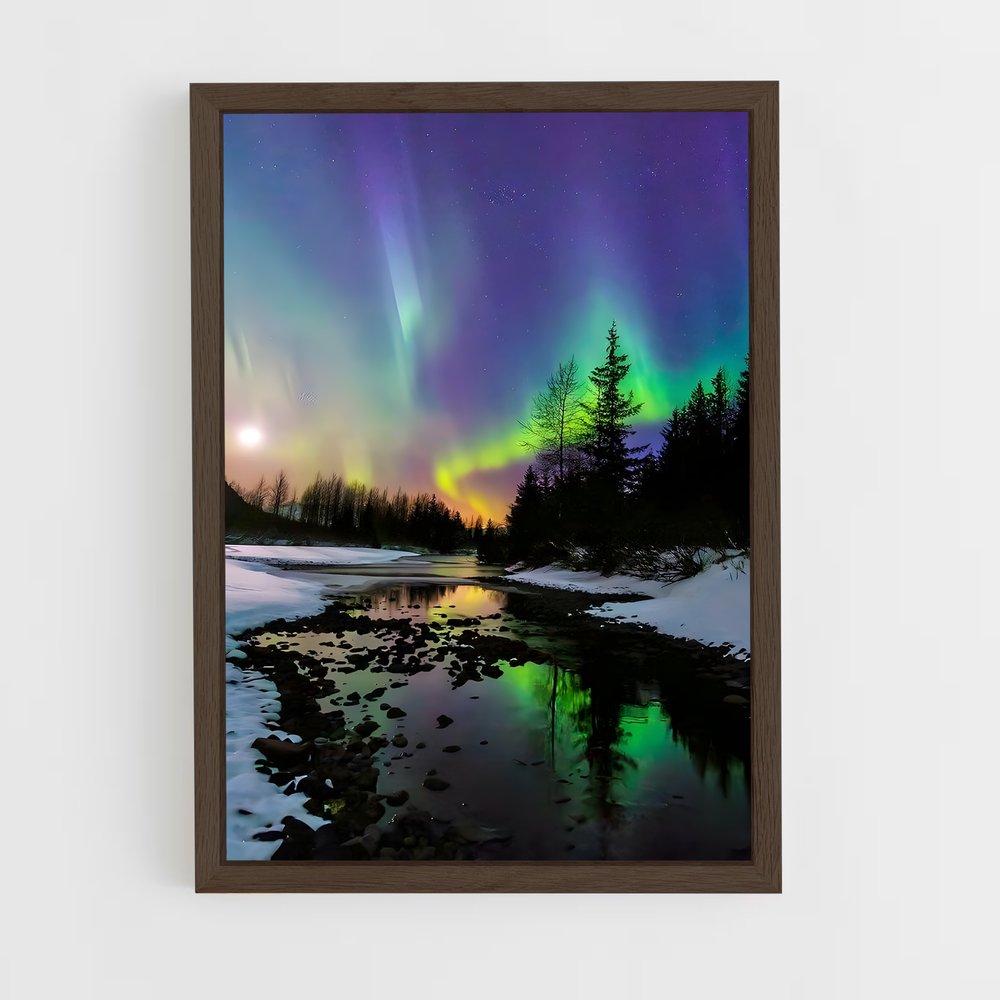ap-aurora borealis-18 cadre Bois foncé