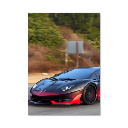 Poster Aventador Noir et Rouge