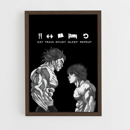 ap-baki hanma-4 cadre Bois foncé
