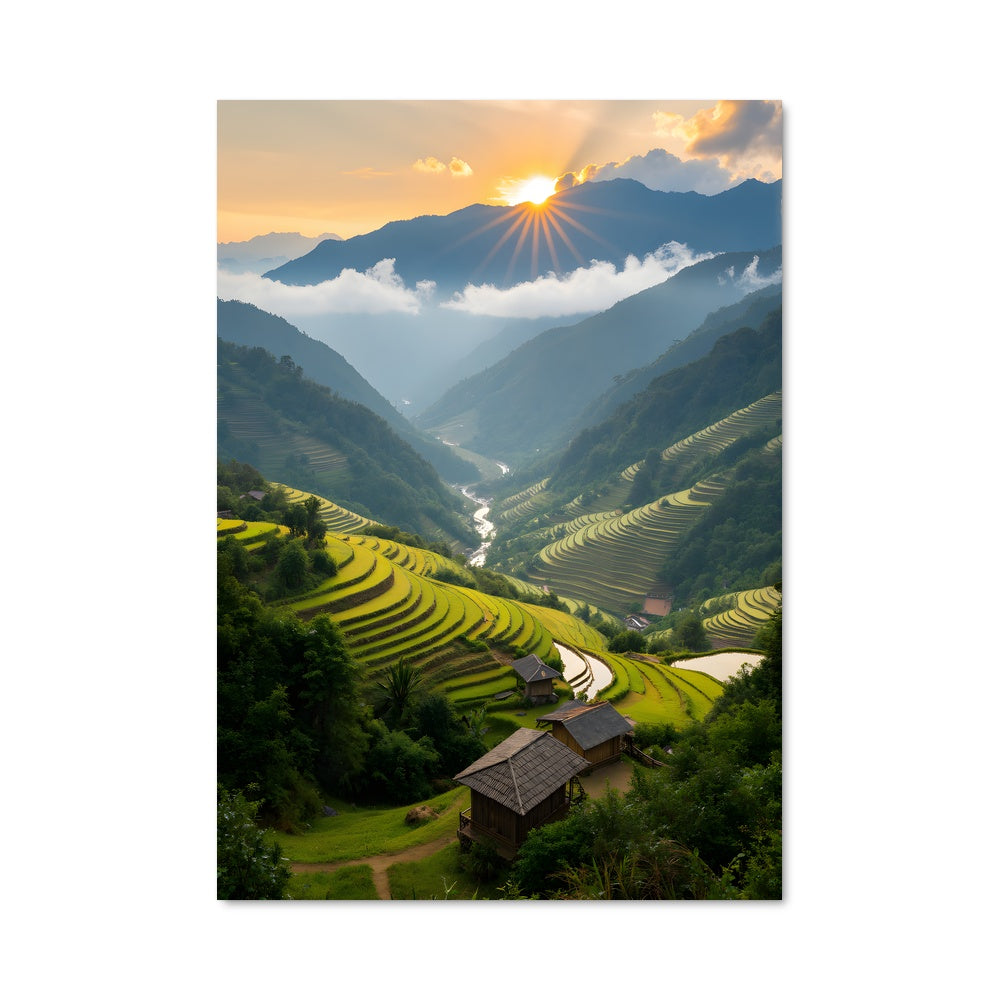 Poster Crépuscule sur Banaue