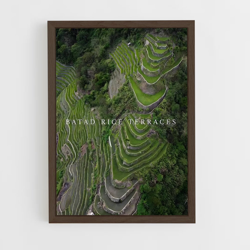 ap-banaue rice terraces-13 cadre Bois foncé
