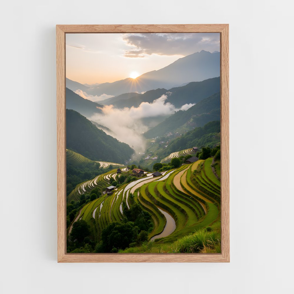 ap-banaue rice terraces-2 cadre Bois clair