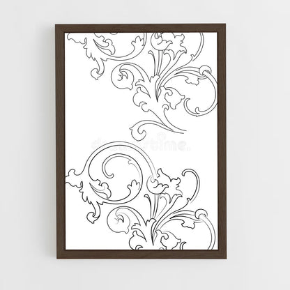 ap-baroque patterns-3 cadre Bois foncé