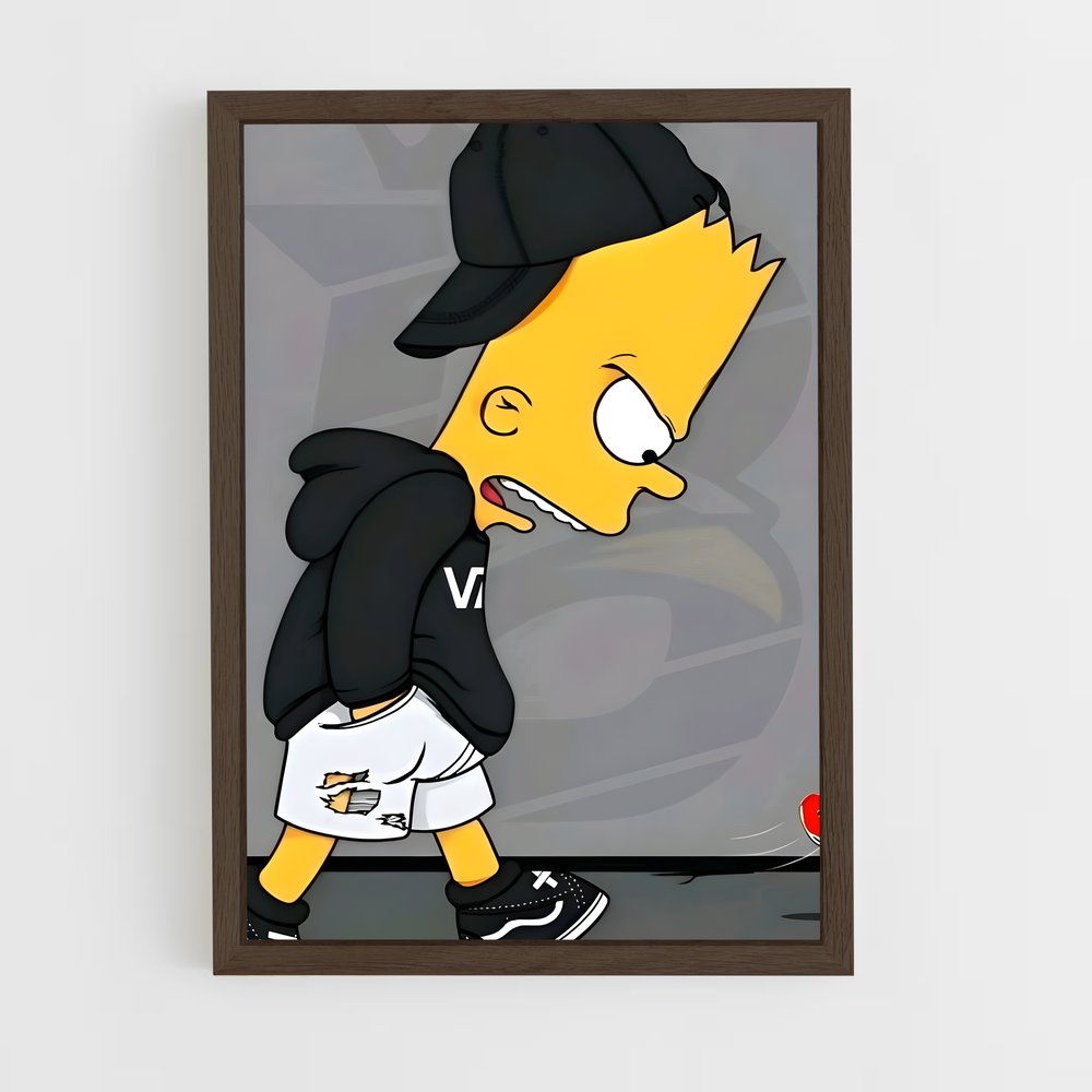 ap-bart simpson-5 cadre Bois foncé