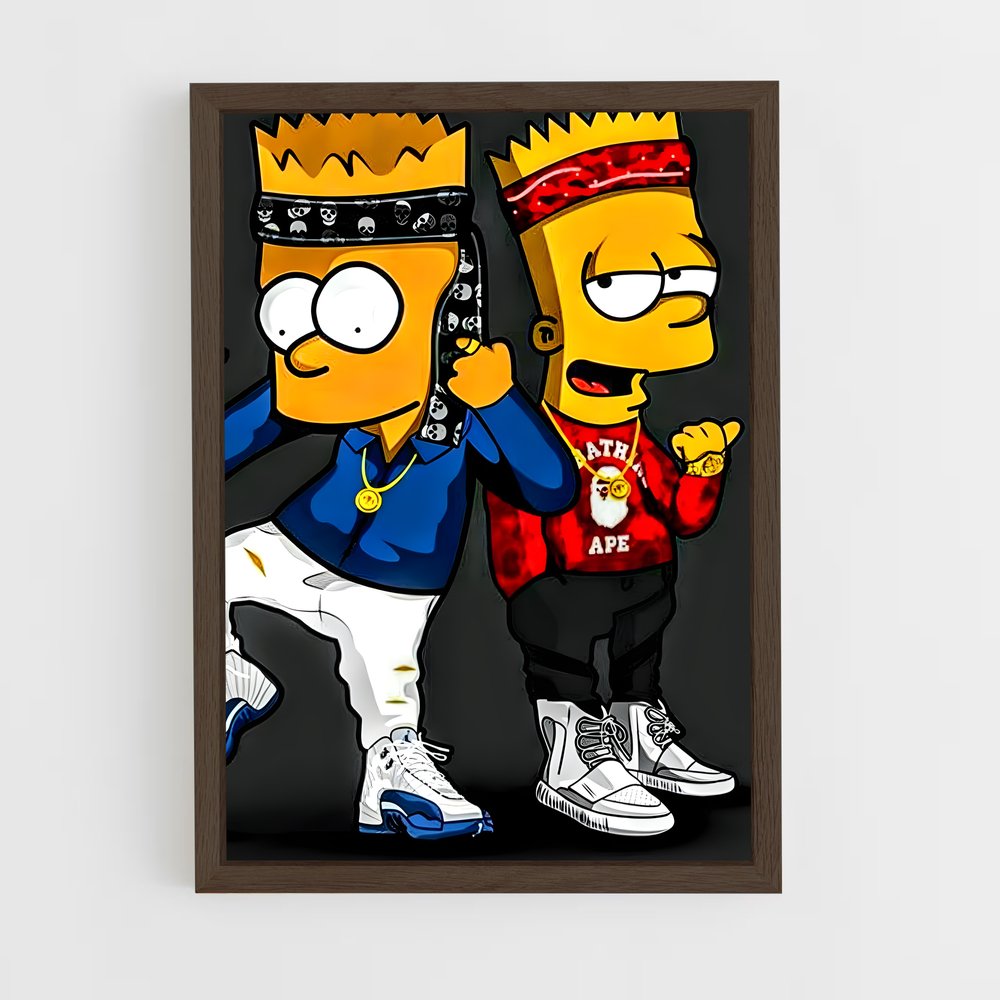 ap-bart simpson-8 cadre Bois foncé