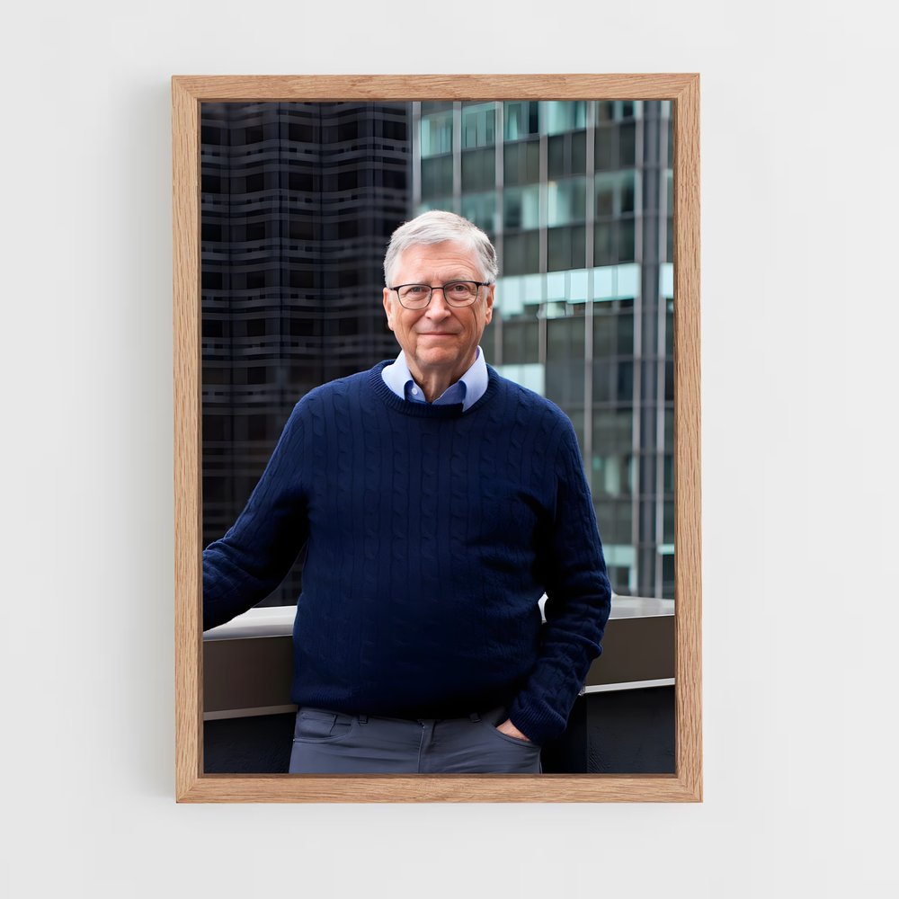 ap-bill gates-2 cadre Bois clair