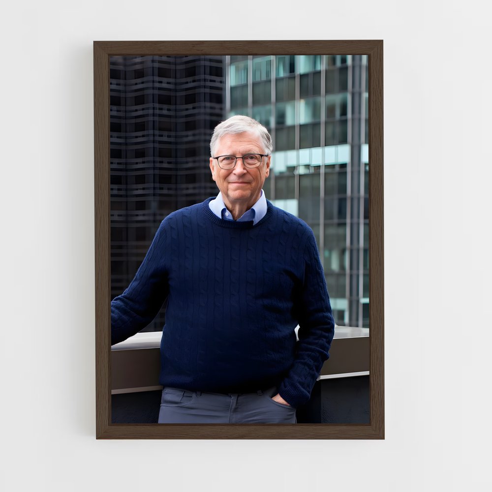 ap-bill gates-2 cadre Bois foncé