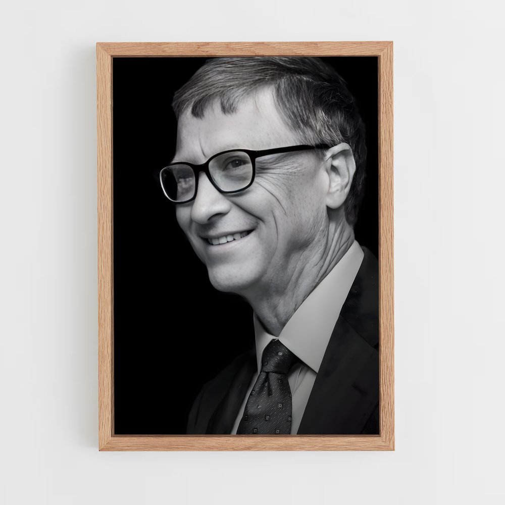 ap-bill gates-4 cadre Bois clair