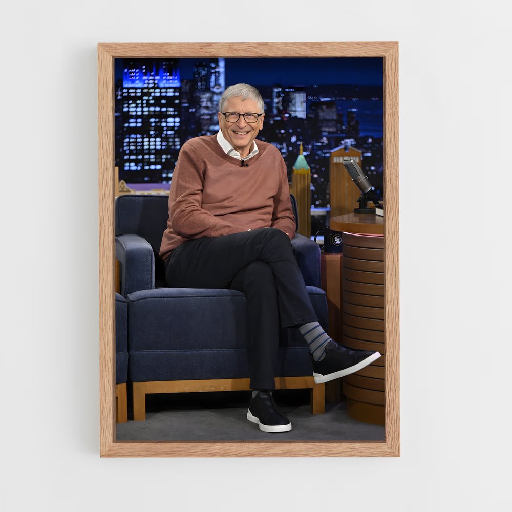 ap-bill gates-5 cadre Bois clair