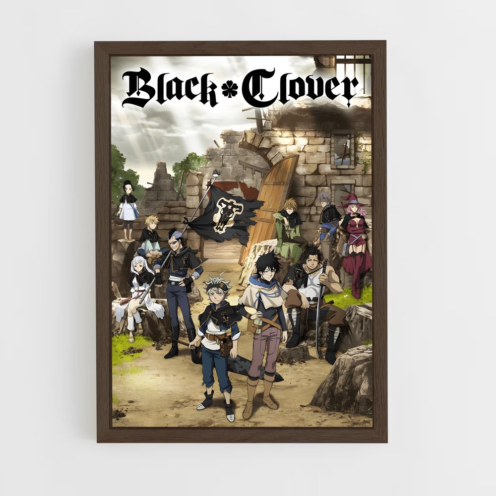ap-black clover-3 cadre Bois foncé