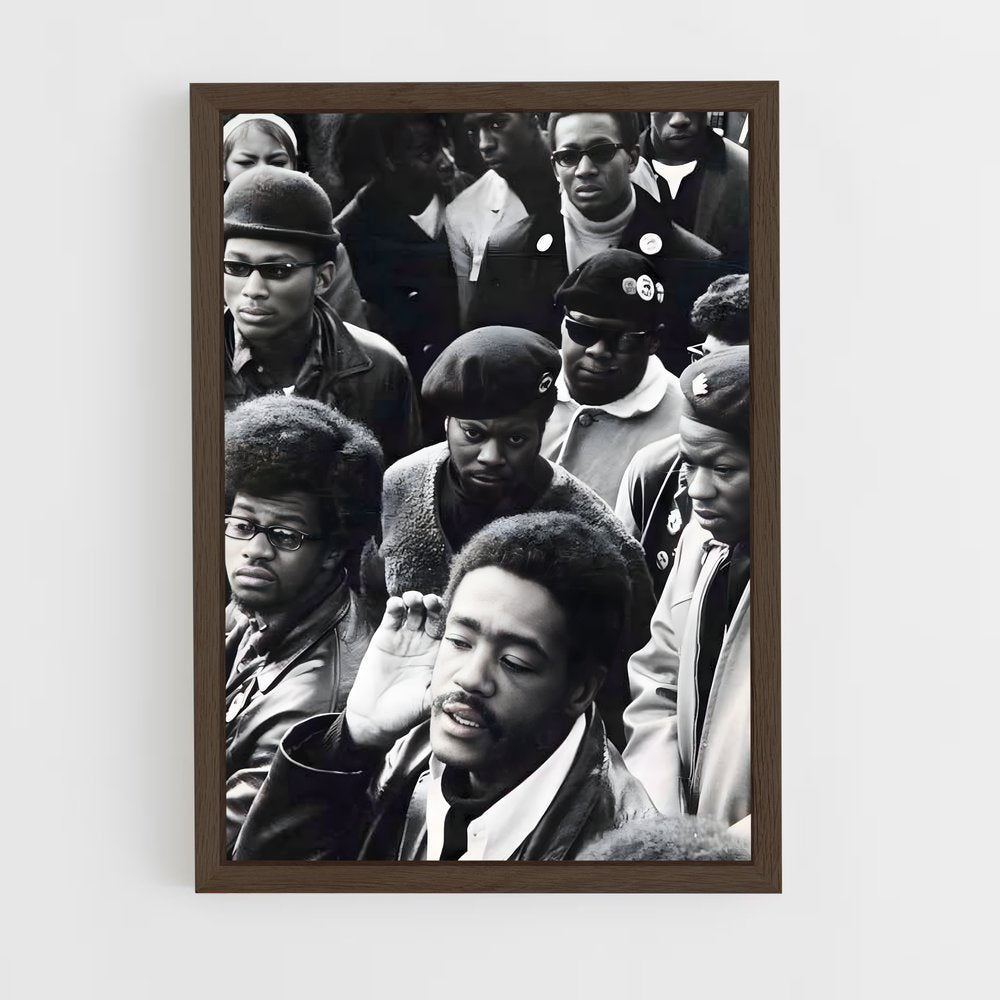 ap-black panther party-4 cadre Bois foncé
