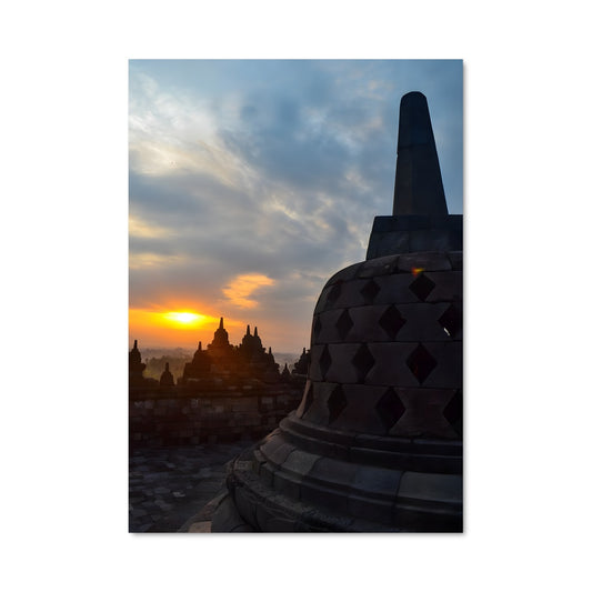 Poster Crépuscule Borobudur