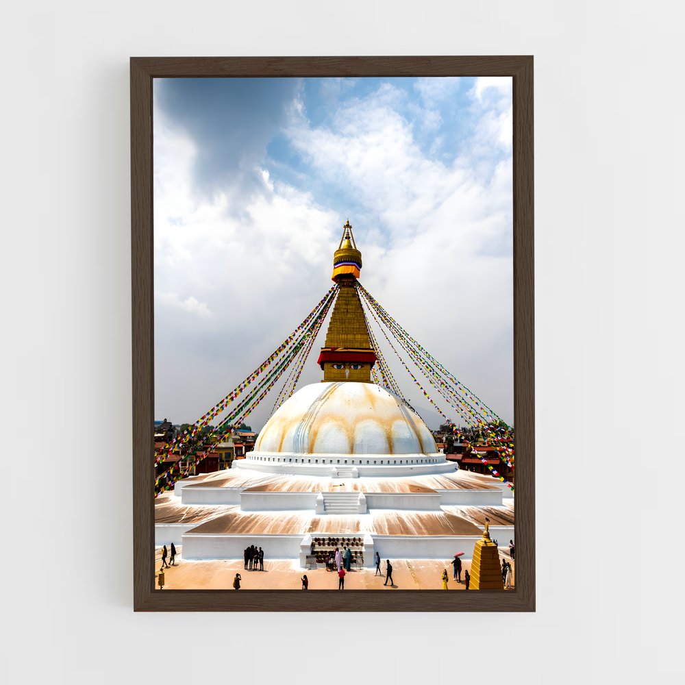 ap-boudhanath stupa-2 cadre Bois foncé