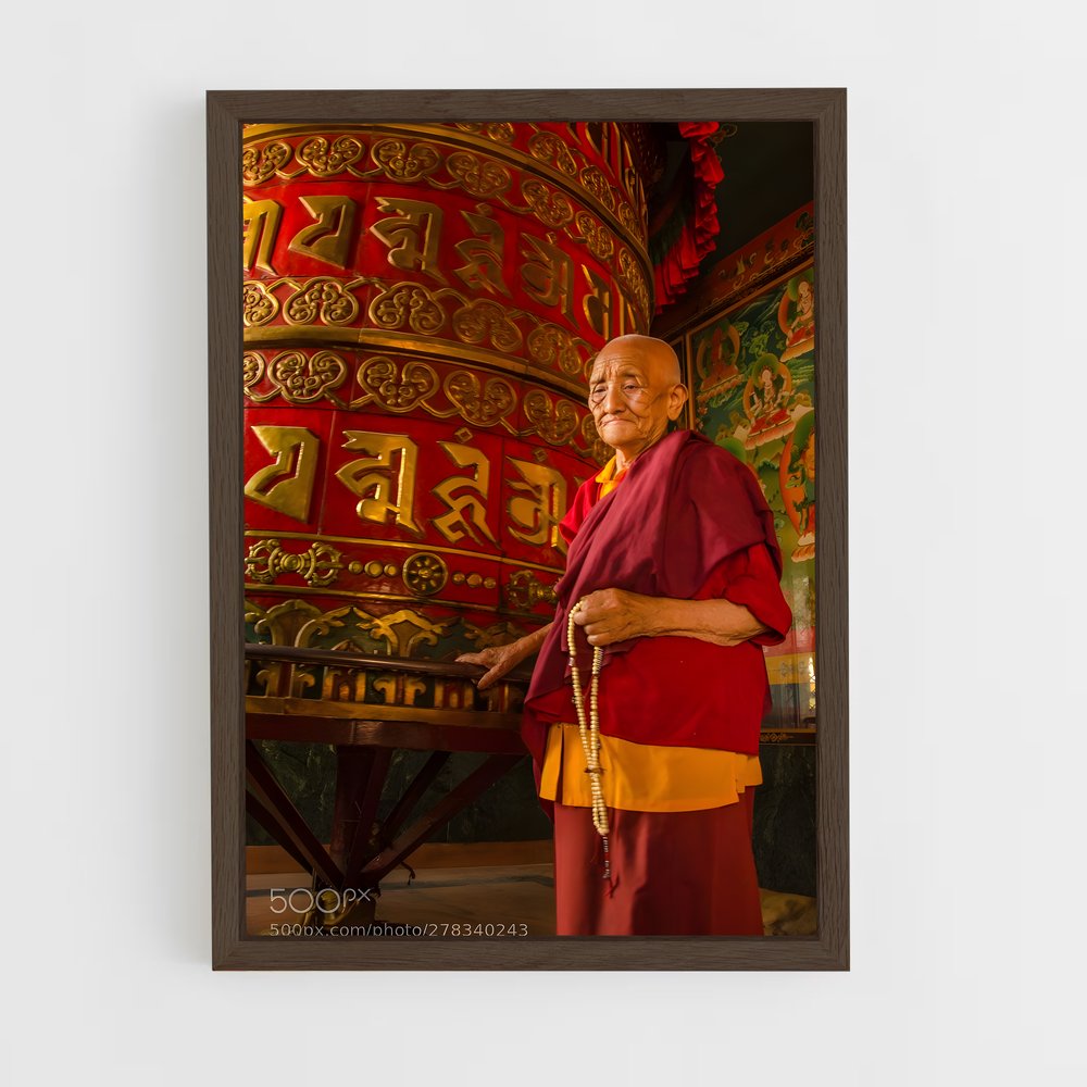 ap-boudhanath stupa-3 cadre Bois foncé