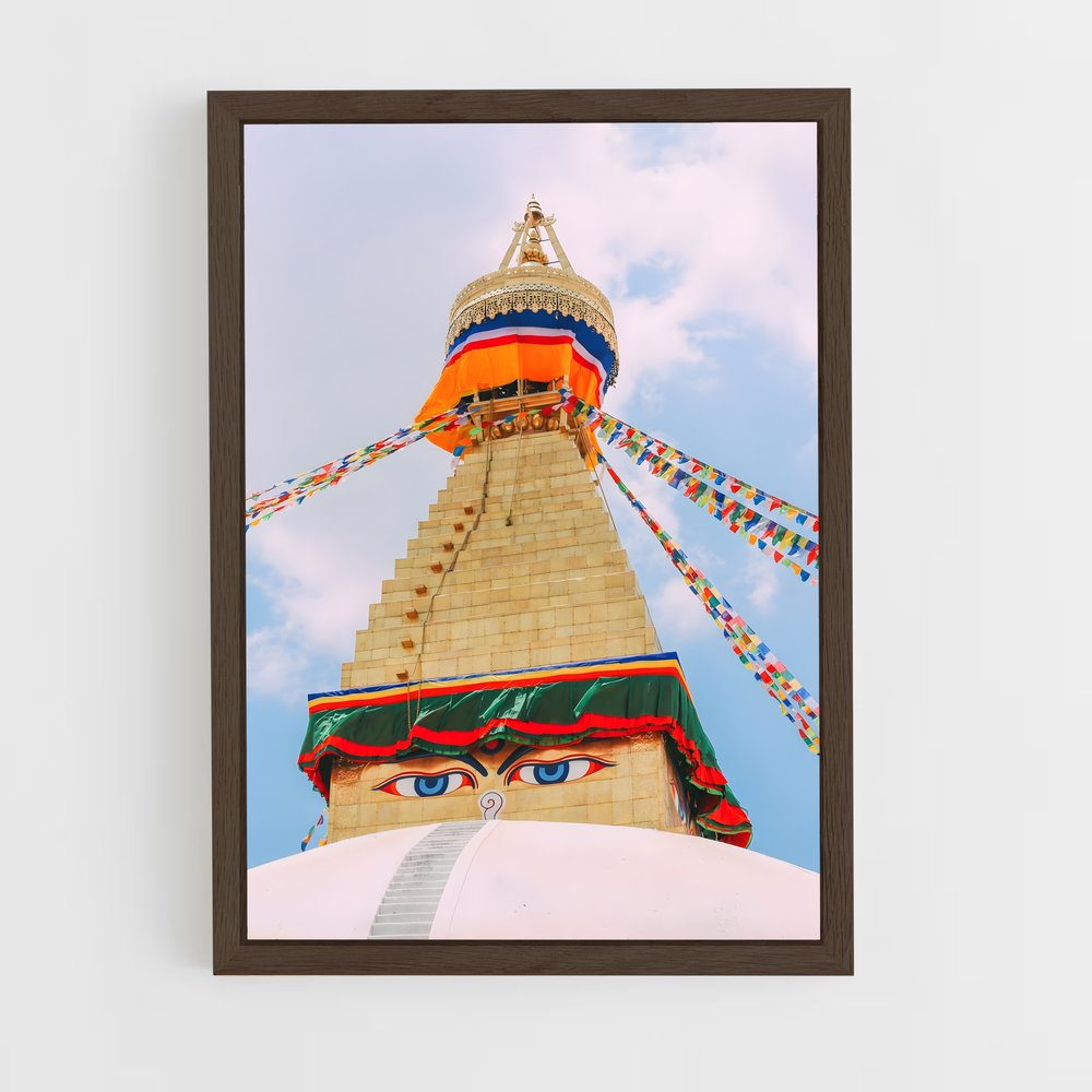 ap-boudhanath stupa-5 cadre Bois foncé