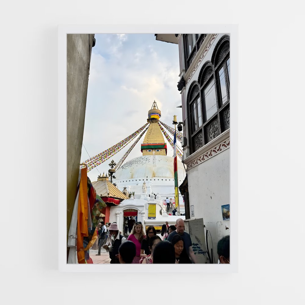 ap-boudhanath stupa-6 cadre Blanc