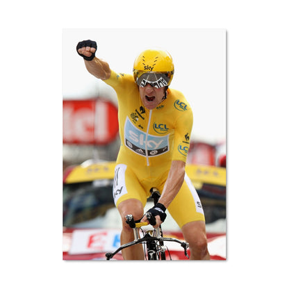 Poster Jaune Pédalant