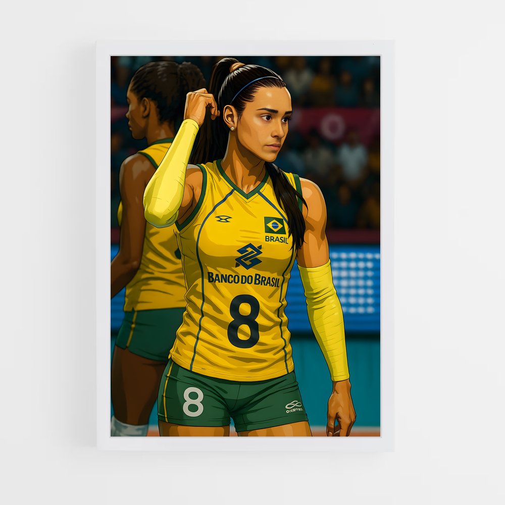 ap-brazil national volleyball team-7 cadre Blanc