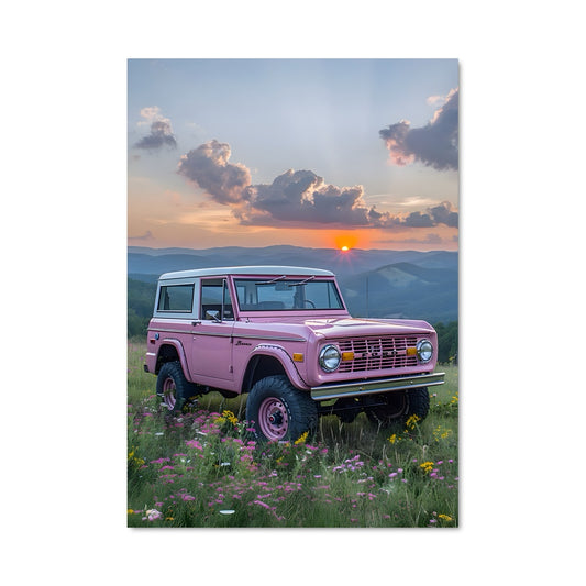 Poster Jeep en Fleurs