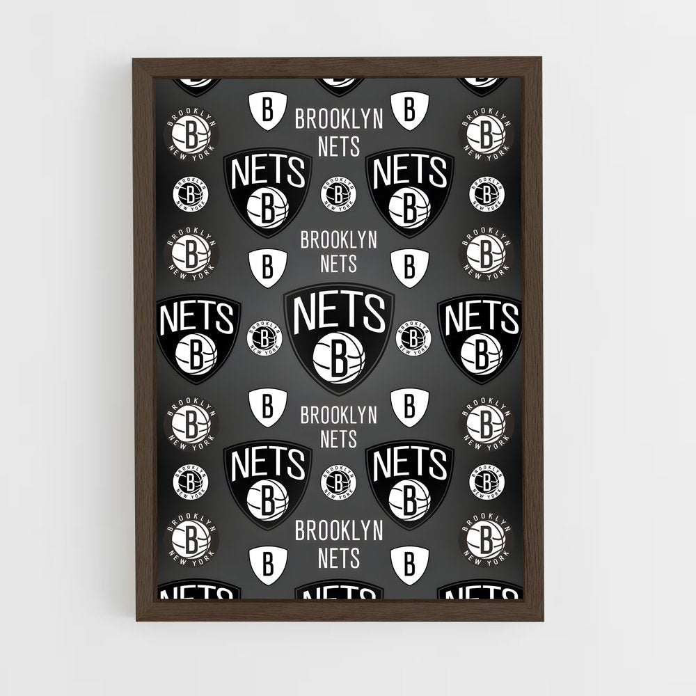 ap-brooklyn nets-9 cadre Bois foncé