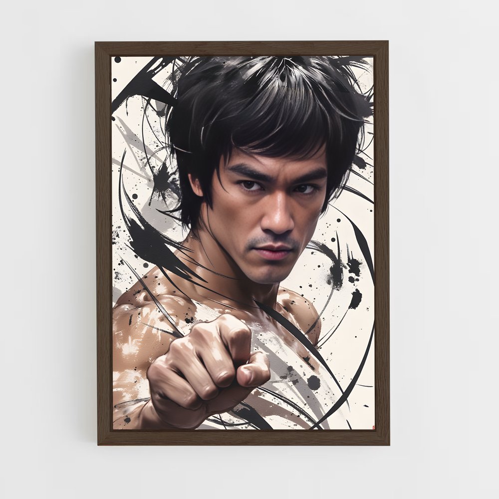 ap-bruce lee-1 cadre Bois foncé