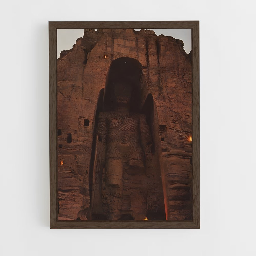ap-buddhas of bamyan-1 cadre Bois foncé
