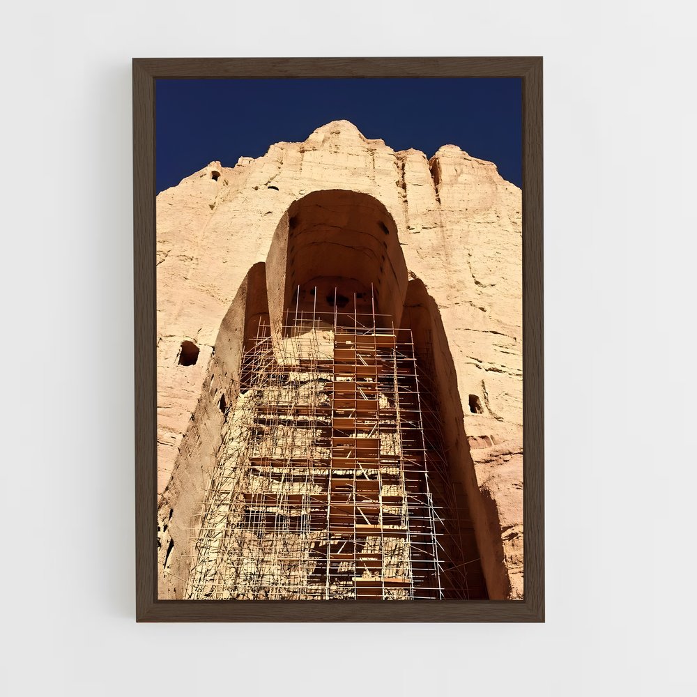ap-buddhas of bamyan-8 cadre Bois foncé