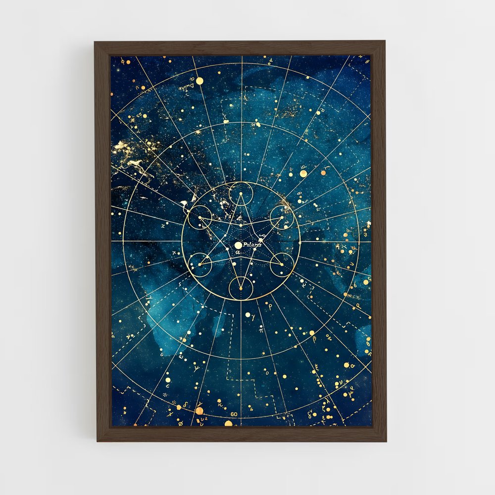 ap-celestial map-1 cadre Bois foncé