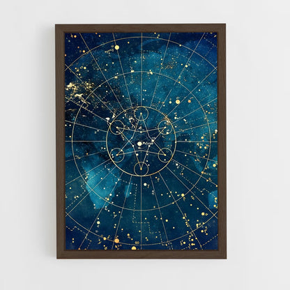 ap-celestial map-1 cadre Bois foncé