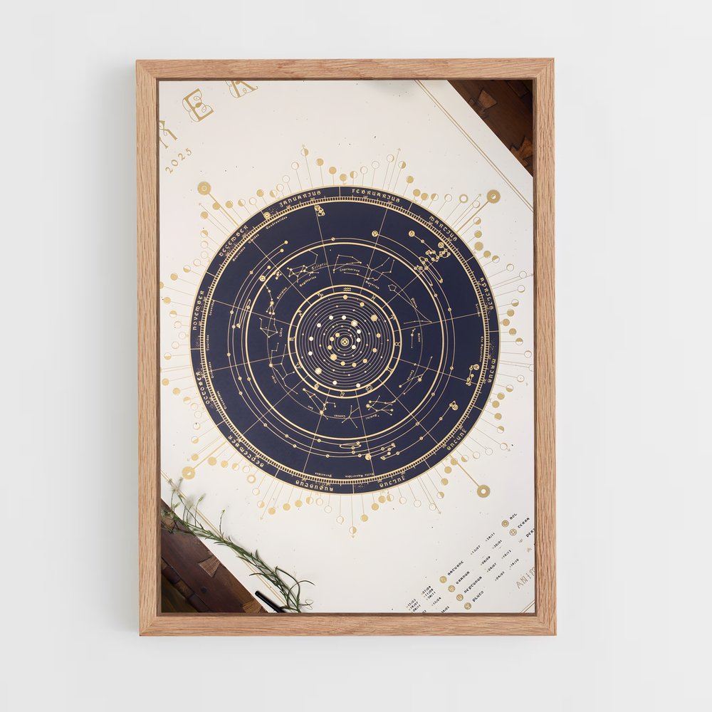 ap-celestial map-2 cadre Bois clair