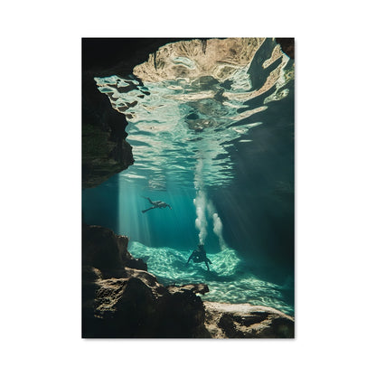 Poster Nager dans les Cenotes