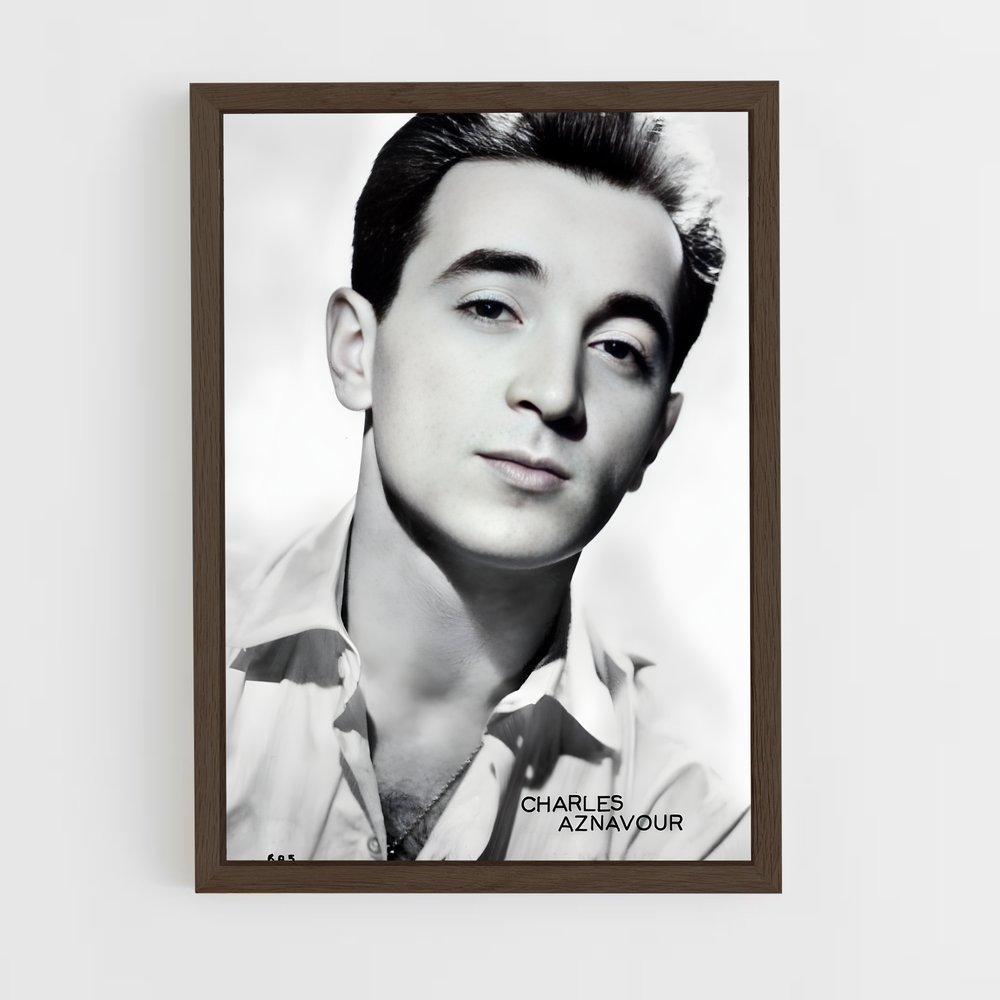 ap-charles aznavour-3 cadre Bois foncé