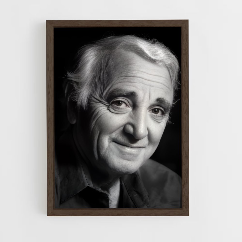 ap-charles aznavour-4 cadre Bois foncé
