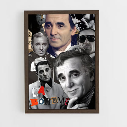 ap-charles aznavour-6 cadre Bois foncé